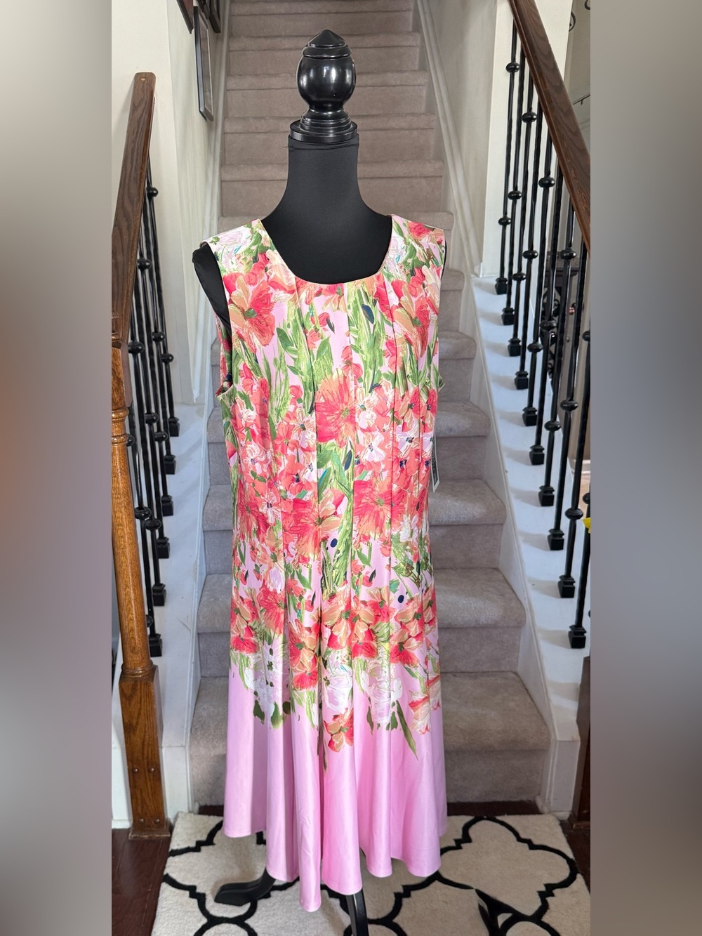 Julian Taylor Pink Floral Sleeveless Maxi Dress